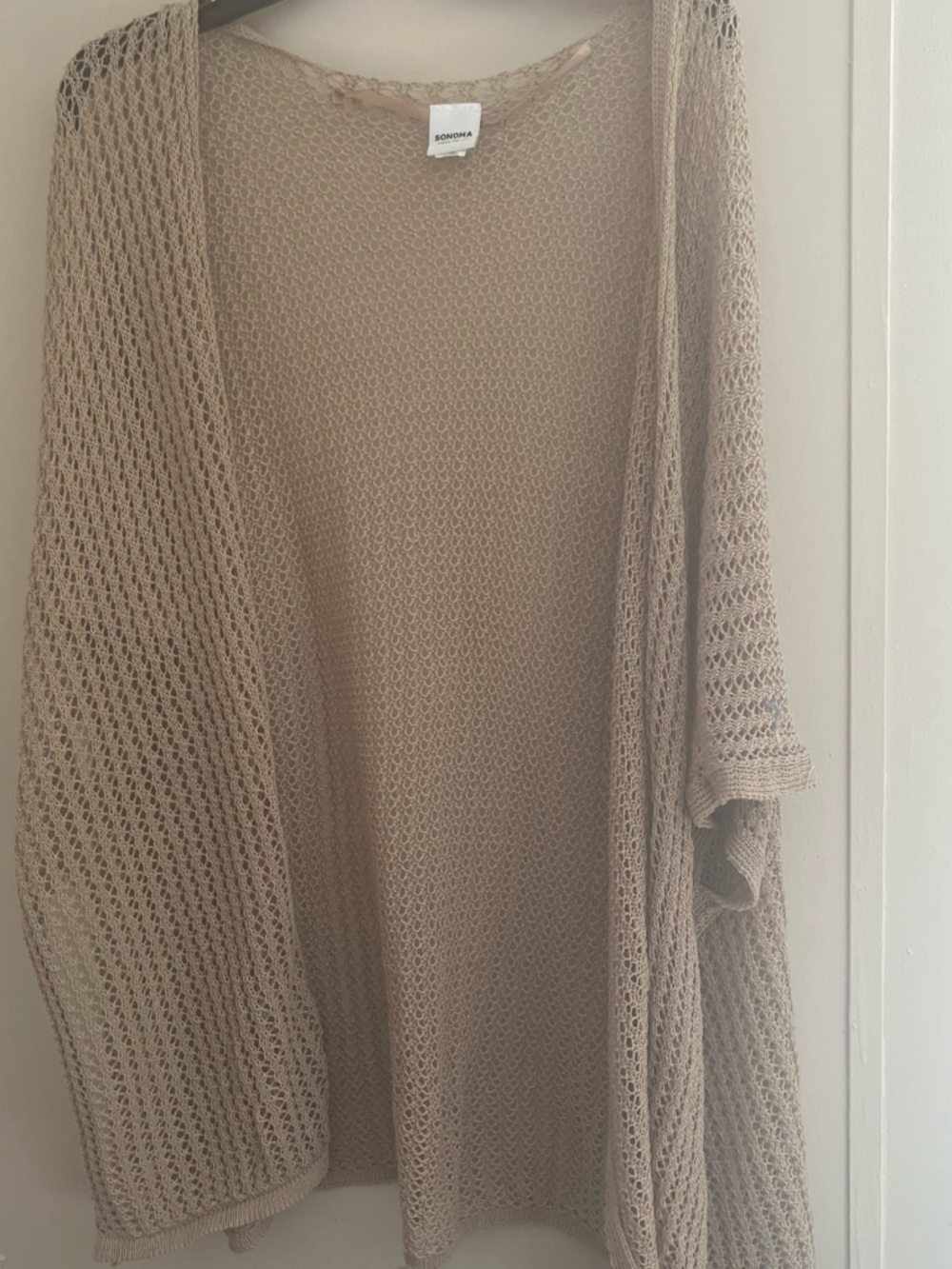 Sonoma Open Knit Cardigan in Taupe Beige